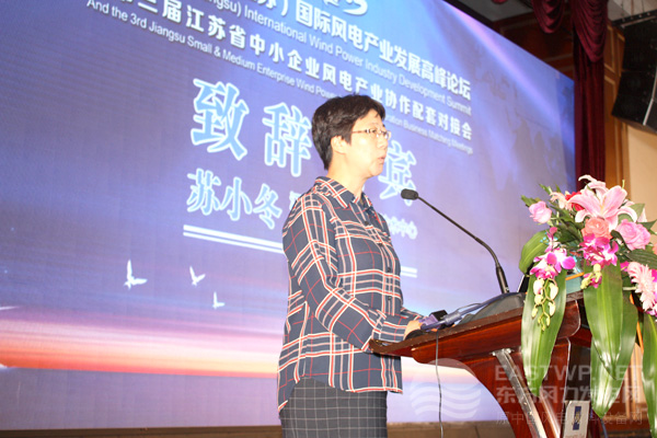 江蘇風(fēng)力發(fā)電工程技術(shù)中心主任蘇小冬女士
